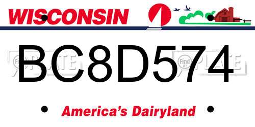 BC8D574 Wisconsin License Plate