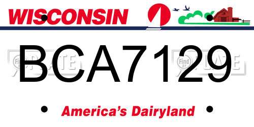 BCA7129 Wisconsin License Plate