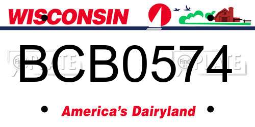BCB0574 Wisconsin License Plate