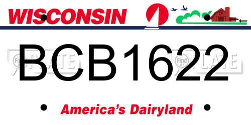 BCB1622 Wisconsin License Plate