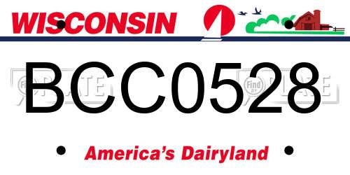 BCC0528 Wisconsin License Plate