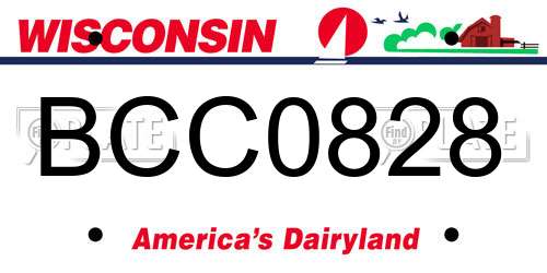 BCC0828 Wisconsin License Plate