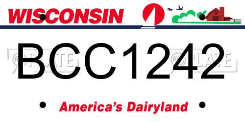 BCC1242 Wisconsin License Plate
