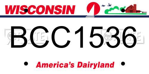 BCC1536 Wisconsin License Plate