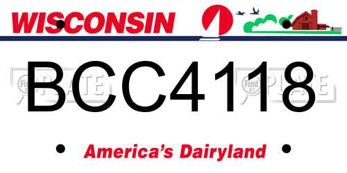 BCC4118 Wisconsin License Plate