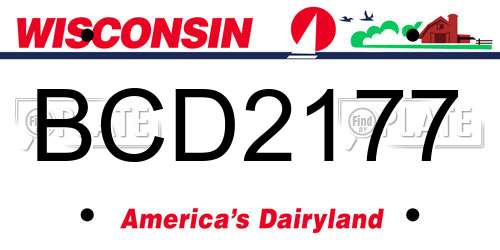 BCD2177 Wisconsin License Plate