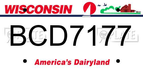 BCD7177 Wisconsin License Plate