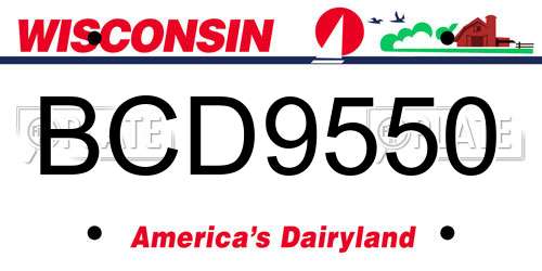 BCD9550 Wisconsin License Plate