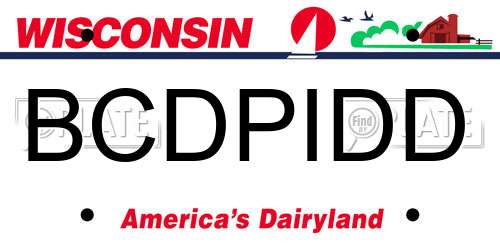 BCDPIDD Wisconsin License Plate