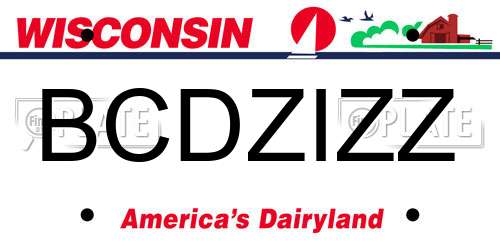BCDZIZZ Wisconsin License Plate