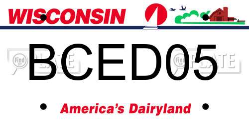 BCED05 Wisconsin License Plate
