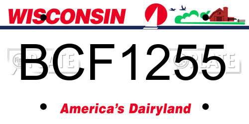 BCF1255 Wisconsin License Plate