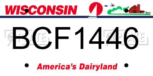 BCF1446 Wisconsin License Plate