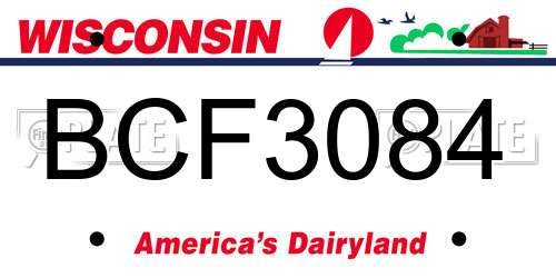 BCF3084 Wisconsin License Plate