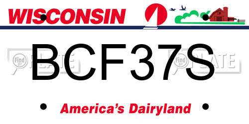 BCF37S Wisconsin License Plate
