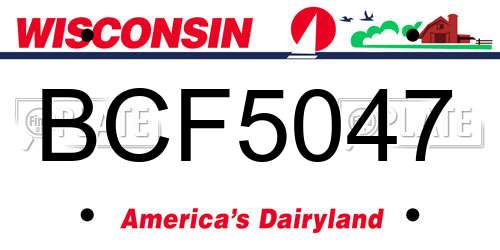 BCF5047 Wisconsin License Plate