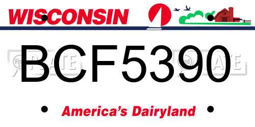 BCF5390 Wisconsin License Plate