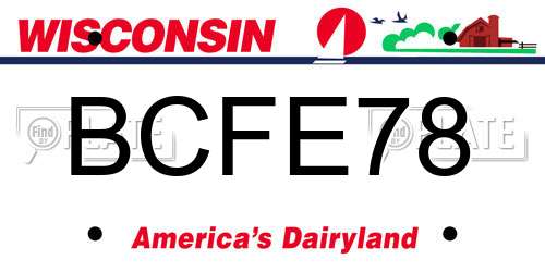BCFE78 Wisconsin License Plate
