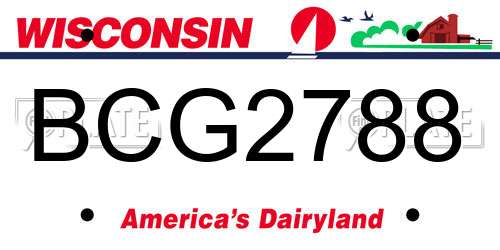 BCG2788 Wisconsin License Plate