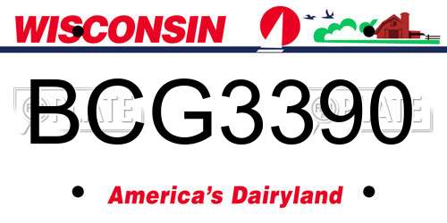 BCG3390 Wisconsin License Plate