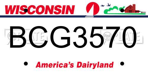 BCG3570 Wisconsin License Plate