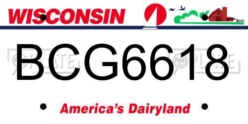 BCG6618 Wisconsin License Plate