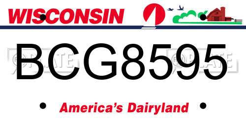BCG8595 Wisconsin License Plate