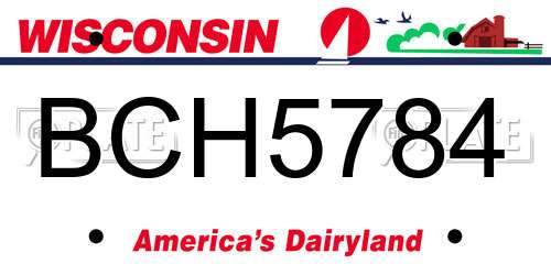 BCH5784 Wisconsin License Plate