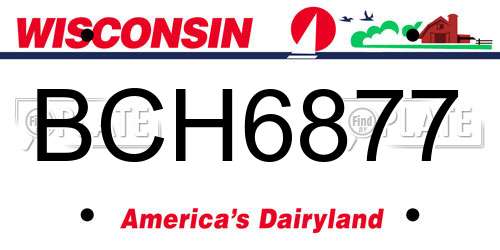 BCH6877 Wisconsin License Plate