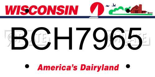 BCH7965 Wisconsin License Plate