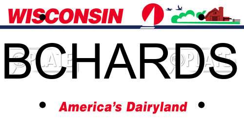 BCHARDS Wisconsin License Plate