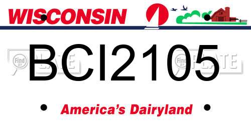 BCI2105 Wisconsin License Plate