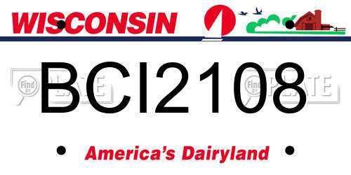 BCI2108 Wisconsin License Plate