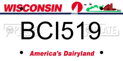 BCI519 Wisconsin License Plate