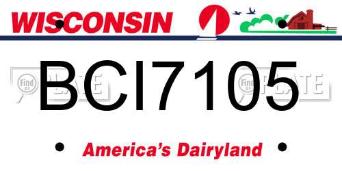 BCI7105 Wisconsin License Plate
