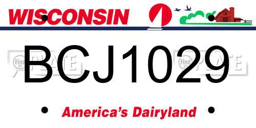 BCJ1029 Wisconsin License Plate