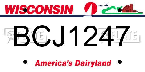 BCJ1247 Wisconsin License Plate
