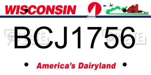 BCJ1756 Wisconsin License Plate