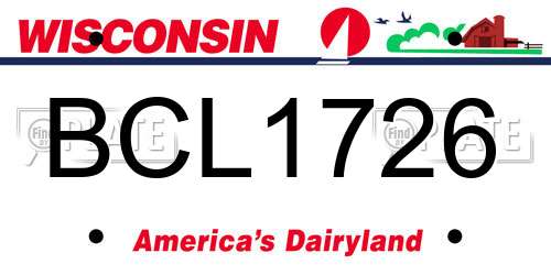 BCL1726 Wisconsin License Plate