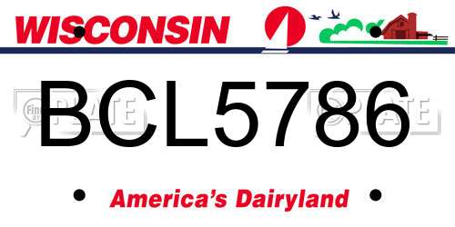 BCL5786 Wisconsin License Plate