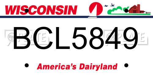 BCL5849 Wisconsin License Plate