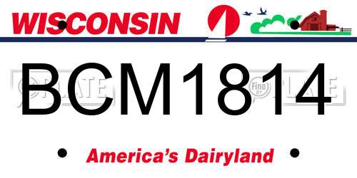 BCM1814 Wisconsin License Plate