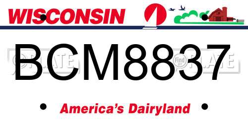 BCM8837 Wisconsin License Plate
