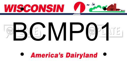 BCMP01 Wisconsin License Plate