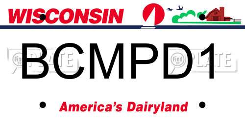 BCMPD1 Wisconsin License Plate