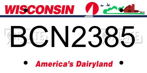 BCN2385 Wisconsin License Plate