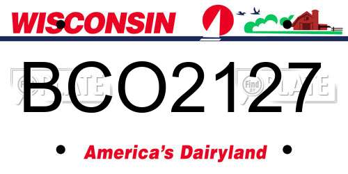 BCO2127 Wisconsin License Plate