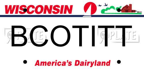 BCOTITT Wisconsin License Plate