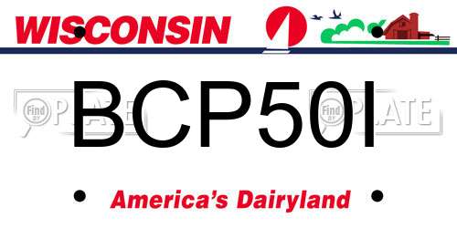 BCP50I Wisconsin License Plate