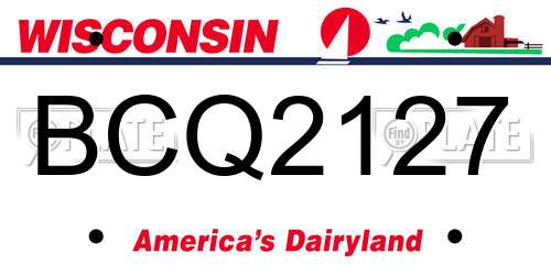 BCQ2127 Wisconsin License Plate